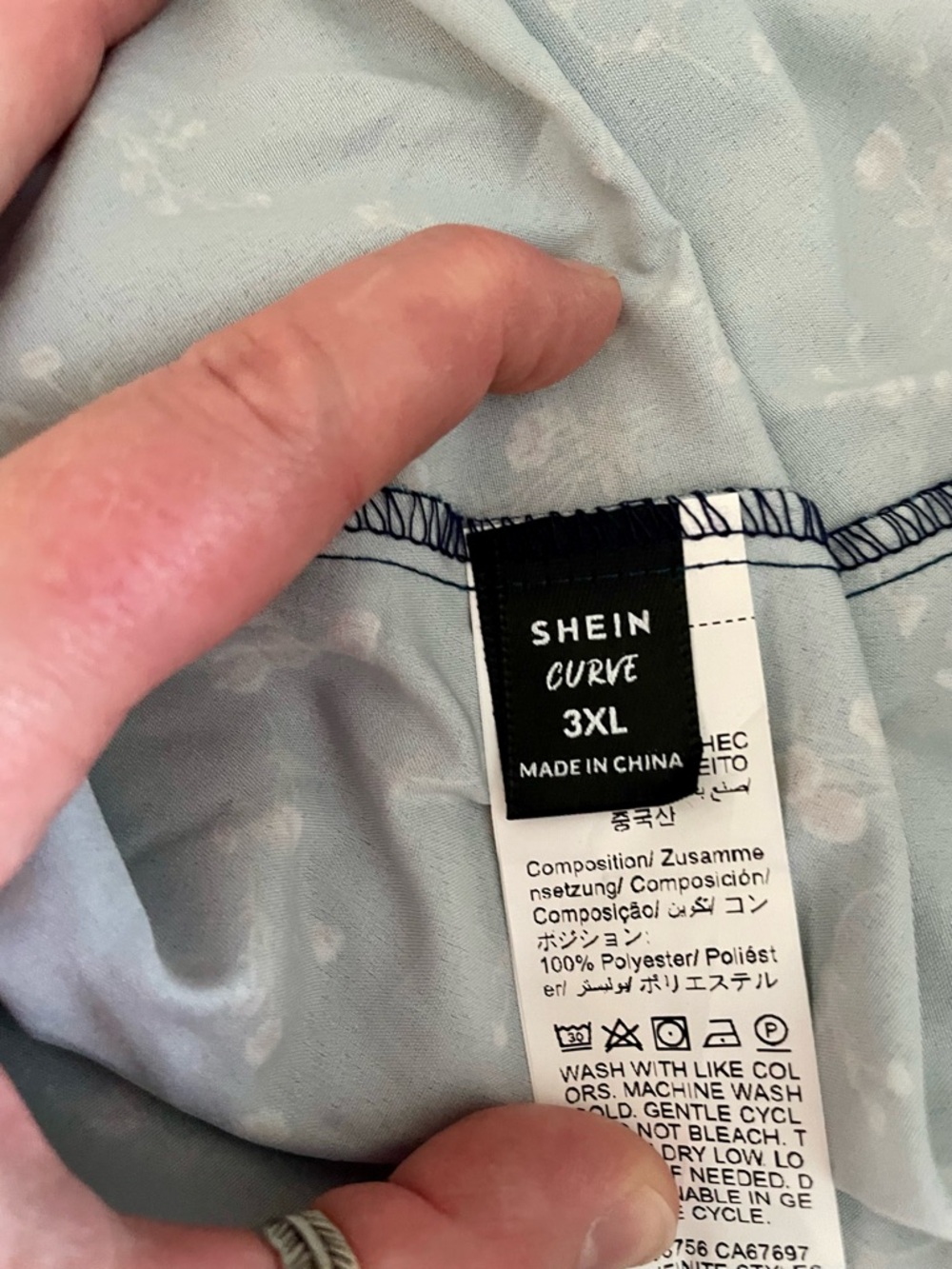 SHEIN Light Teal Floral Dress - Picture 4 of 4